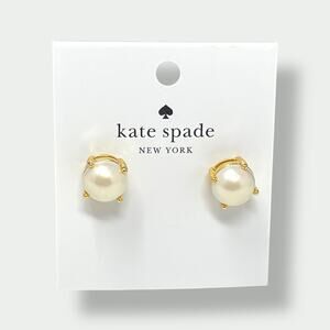 🆕 Kate Spade New York Pearl Gumdrop Stud Earrings Cream Gold Tone NWT